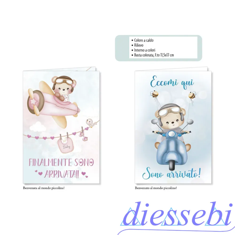 Biglietto Nascita Eccomi Qui