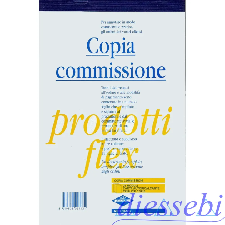 Blocco Copia Commissione A5 3 copie autoricalcanti Prodotti Flex