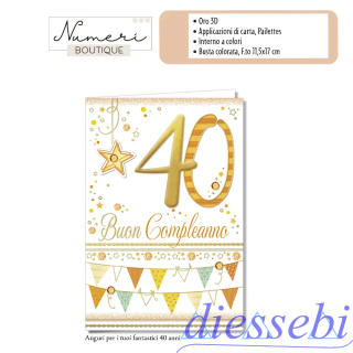 Biglietto Compleanno 40 Anni