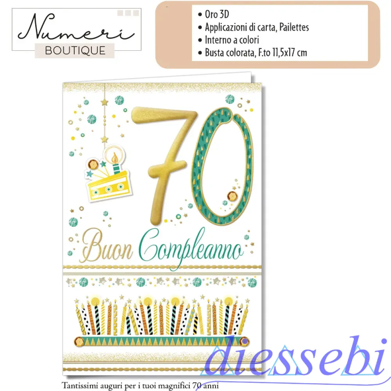 Biglietto Compleanno 70 Anni