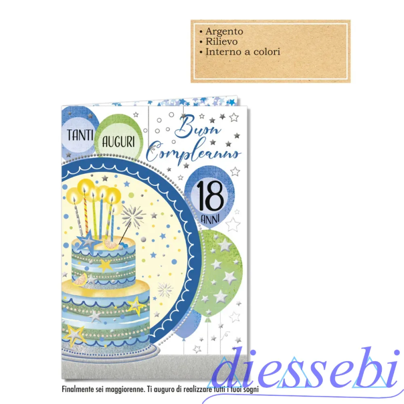 Biglietto Compleanno 18 Anni Lui