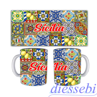 Tazza in Ceramica Piastrelle - Sicilia Gadget