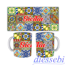 Tazza in Ceramica Piastrelle - Sicilia Gadget