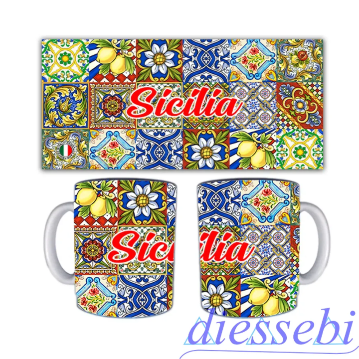 Tazza in Ceramica Piastrelle - Sicilia Gadget
