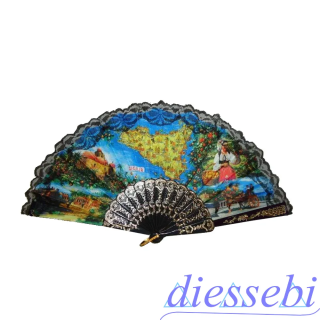 Ventaglio Sicilia 44cm Plastica + Tessuto - Sicilia Gadget