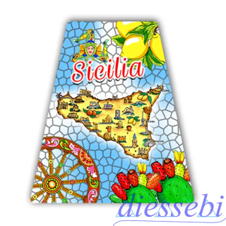 Magnete Tegolina Mosaico - Sicilia Gadget