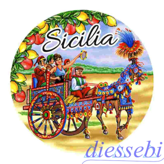 Magnete Piattino Carretto - Sicilia Gadget