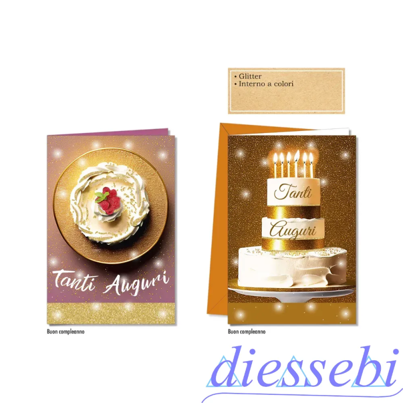 Biglietto Compleanno Glitter