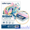 Risma A4 50 Fogli 080gr Carta Colorata Multicolor 5 Colori Assortiti Tenui