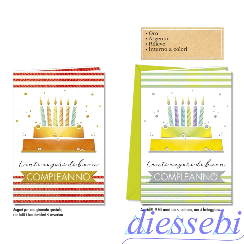 Biglietto Compleanno Torte e Candeline
