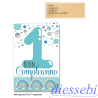 Biglietto 1° Compleanno Celeste