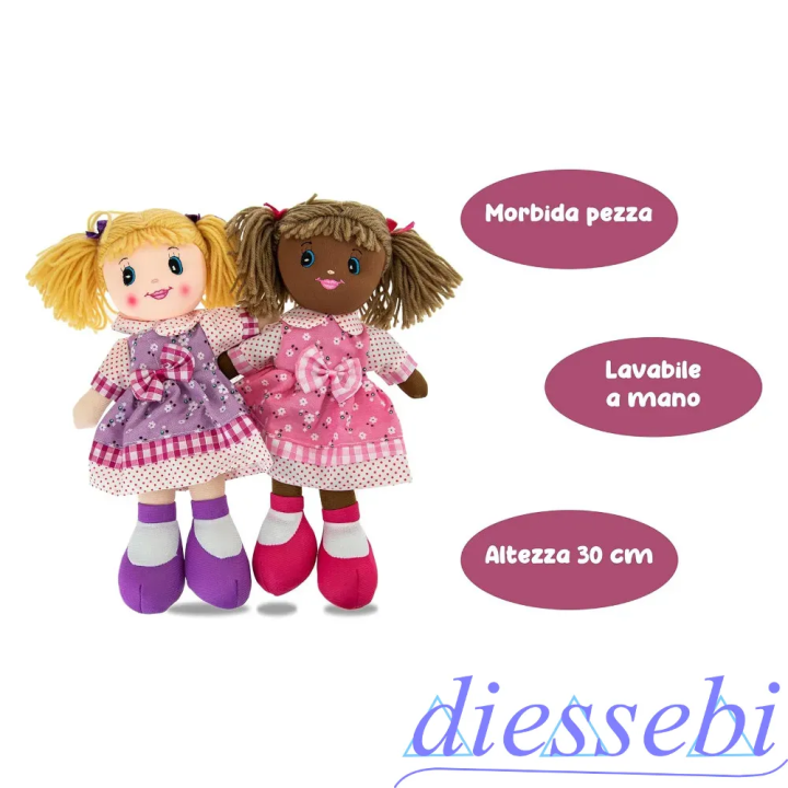 Bambola di Pezza Floreale 30cm