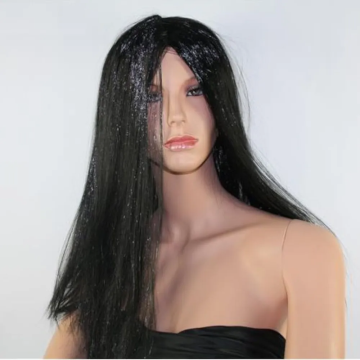 Parrucca Lunga Liscia Nera Carnival Toys
