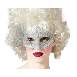 Maschera Veneziana Donna Argentata