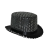 Cilindro Nero con Paillettes Argento