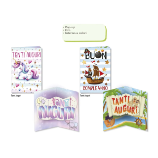 Biglietto Compleanno Pop Up Unicorno - Pirati