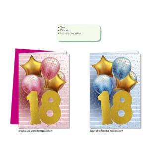 Biglietto Portasoldi 18 Anni Stars Balloons