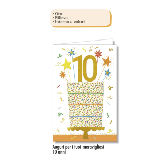 Biglietto Compleanno 10 Anni