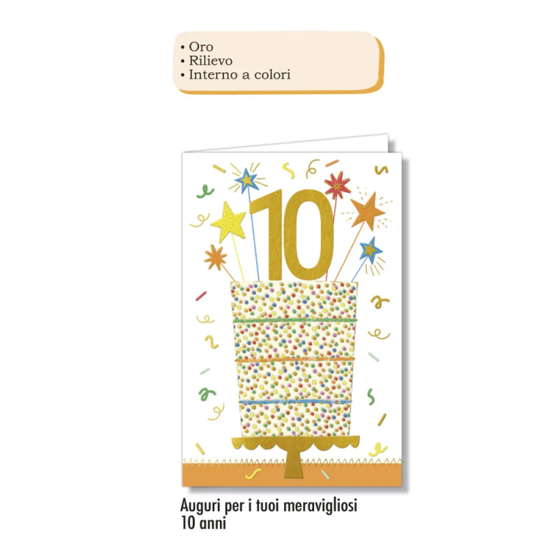 Biglietto Compleanno 10 Anni