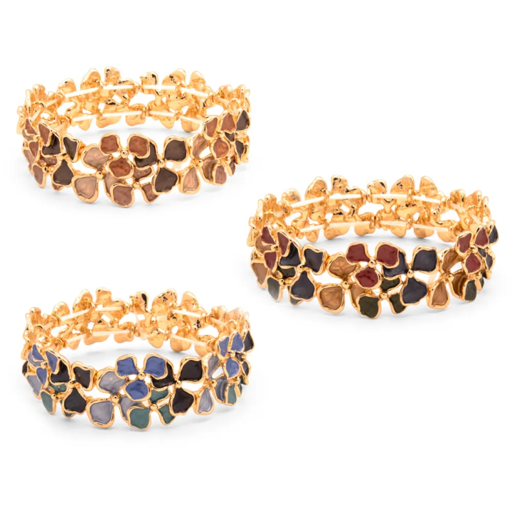 Bracciale Donna Elastico Foglie Cortina Polo Style