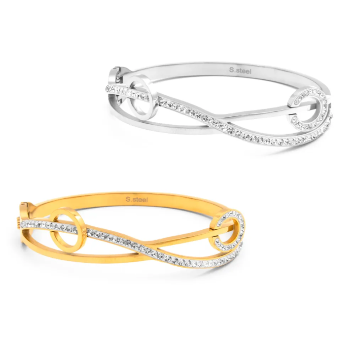 Bracciale Donna Rigido Doppio Cerchio Cortina Polo Style