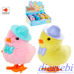 Pulcino Saltellante con Papillon e Cappello 10cm