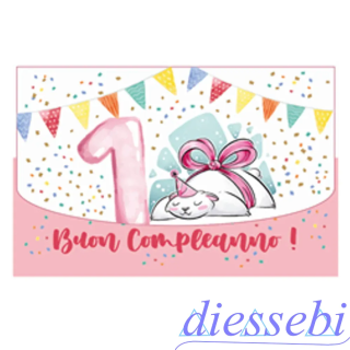 Biglietto Compleanno 1 Anno Rosa