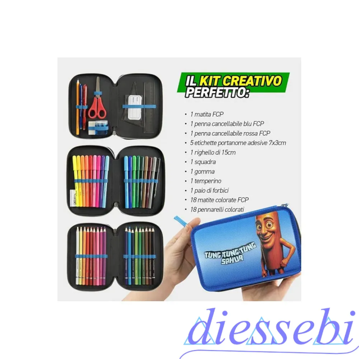 Astuccio 3 Zip Brainrot Tung Tung Sahur