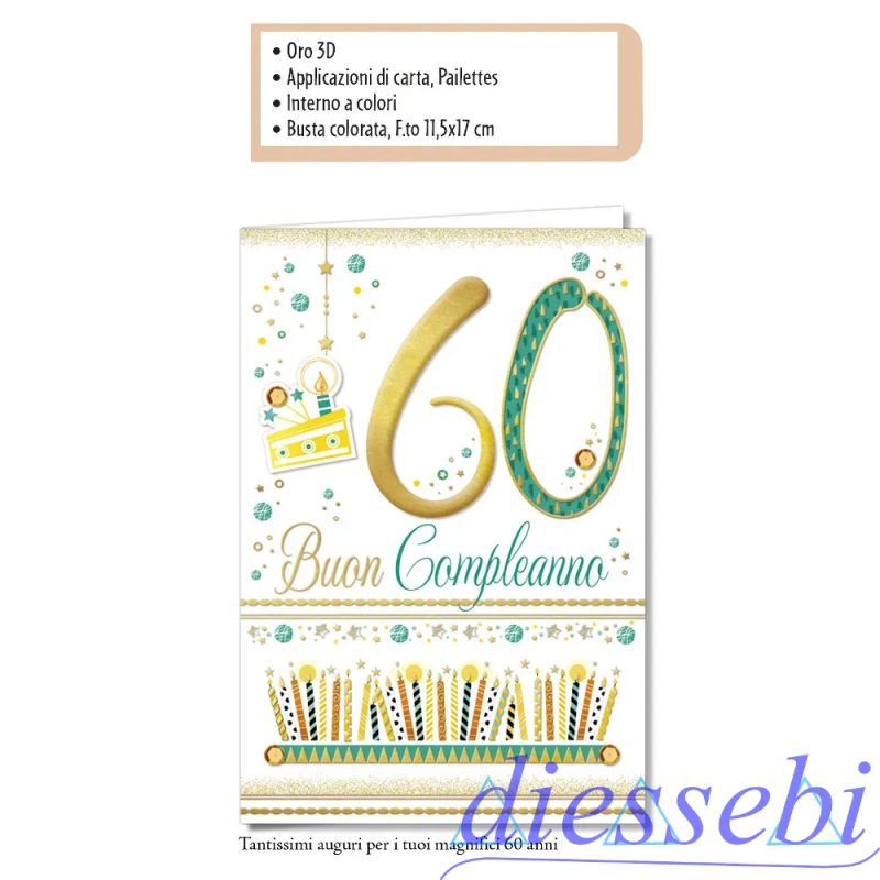 Biglietto Compleanno 60 Anni