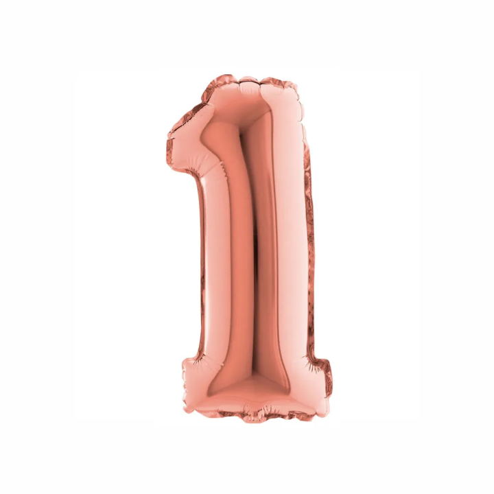 Mylar Mini Numero 1 Rosa Gold 35cm