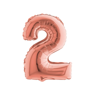 Mylar Mini Numero 2 Rosa Gold 35cm