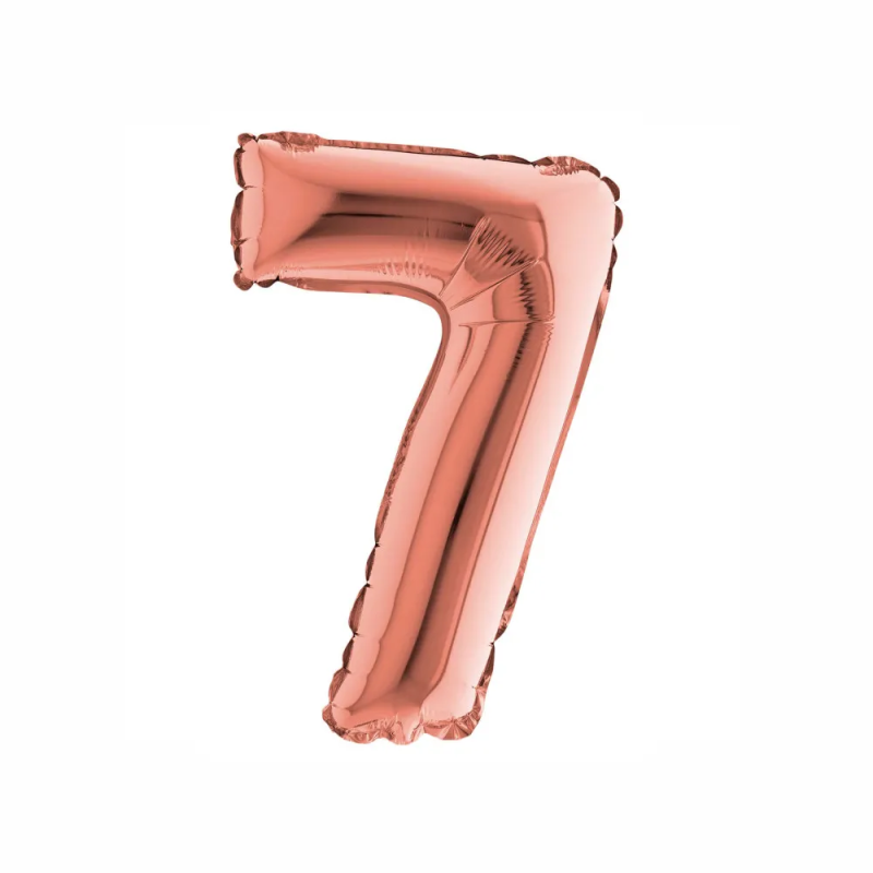 Mylar Mini Numero 7 Rosa Gold 35cm