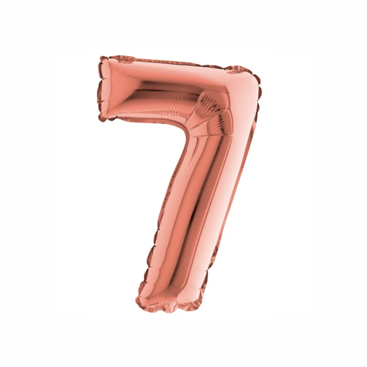Mylar Mini Numero 7 Rosa Gold 35cm