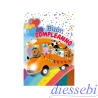 Biglietto Compleanno Bimbi Sagomato Moving Arancione