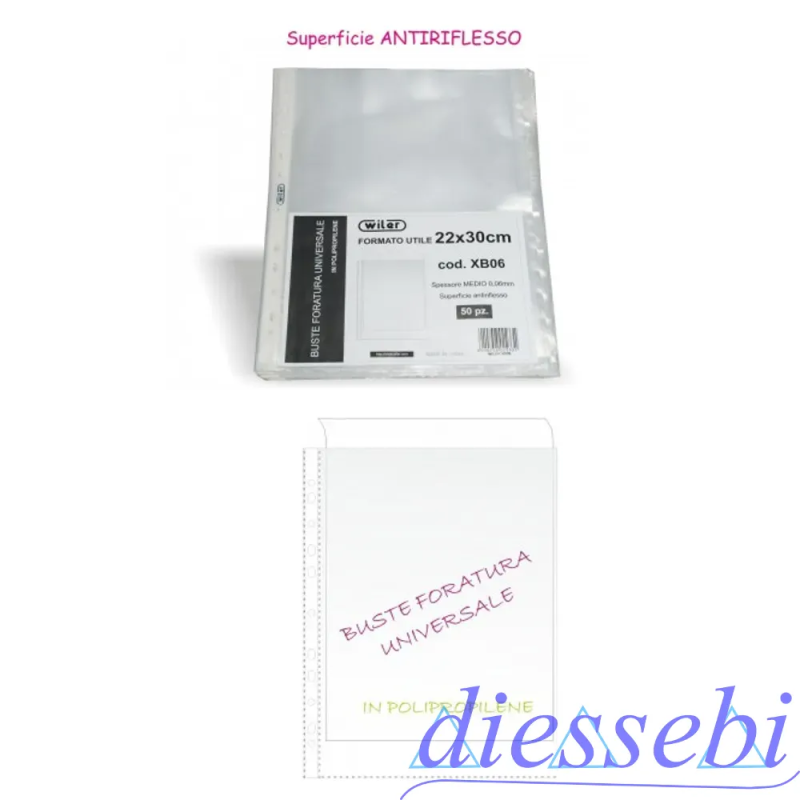 Confezione 50 Buste Trasparenti A4
