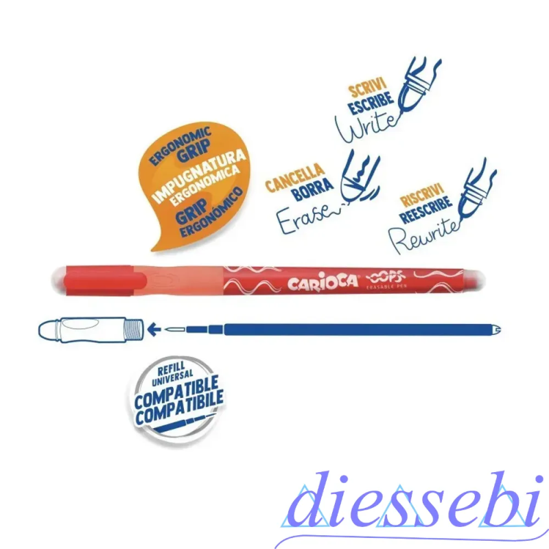 Penna Cancellabile Carioca Oops Rosso