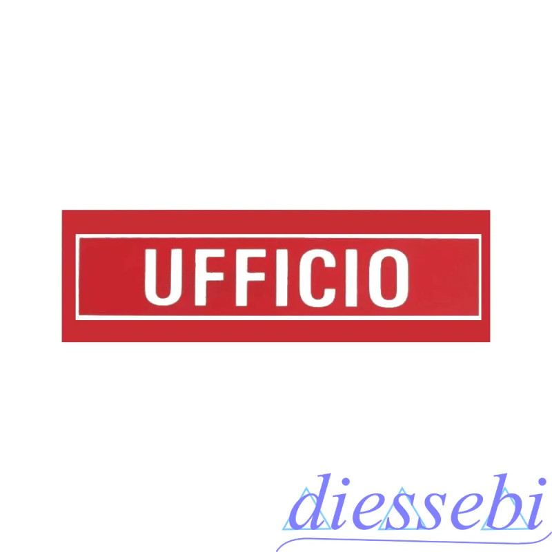 Targhetta Autoadesiva "UFFICIO" Rosso Letterfix