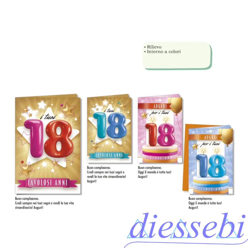 Biglietto Compleanno 18 Anni - Favolosi Anni