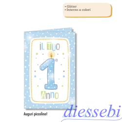 Biglietto Compleanno 1 Anno Candelina Lui