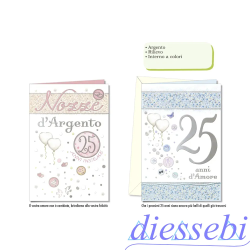 Biglietto Anniversario Matrimonio  25 Anni Insieme