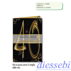 Biglietto Compleanno 40 Anni - Oro Elegante