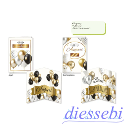Biglietto Compleanno Palloncini Pop Up