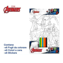 ALBUM DA COLORARE 20X29 + PASTELLI A CERA AVENGERS