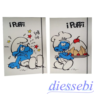Cartella con Elastico I Puffi